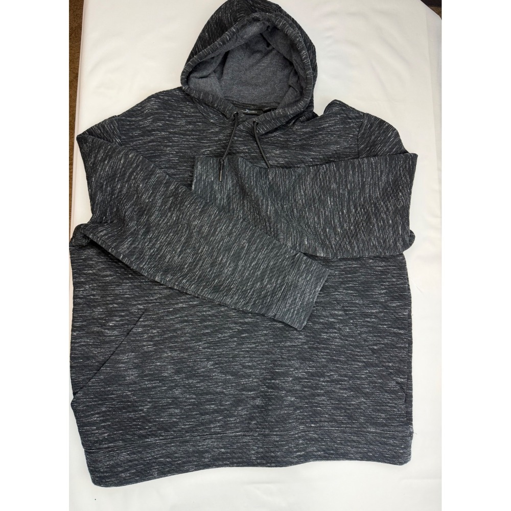Marc Anthony Mens XXL Slim Fit Quilted Space Dye Pullover Hoodie Charcoal Grey